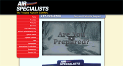 Desktop Screenshot of airspecialistsheatingandair.com